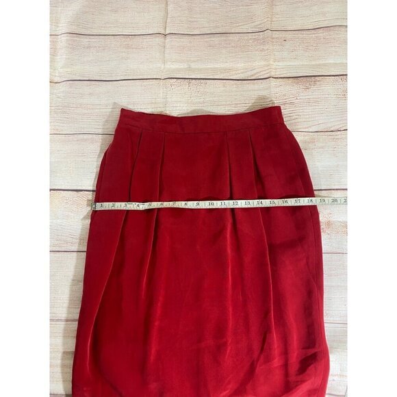 Dana Buchman Women's Red 100% Silk A Line Pencil Skirt - 10 - Picture 5 of 12
